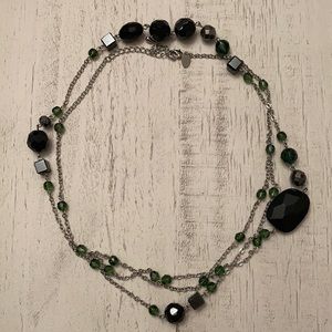 Lia Sophia green/black necklace